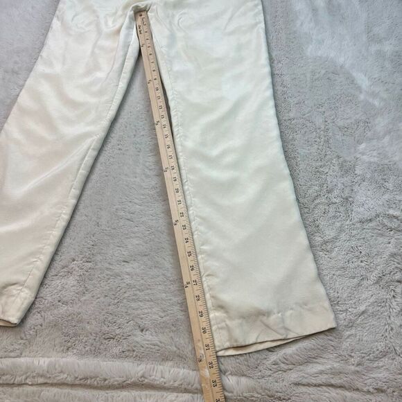 Ralph Lauren PURPLE LABEL Cream Pants 100% Silk Womens Size 12 Made in USA - Picture 10 of 15